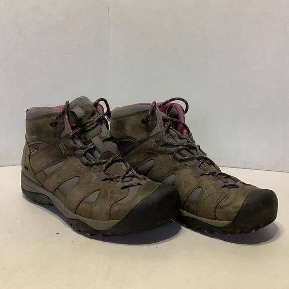 Women's Keen 52002 Mid Hiking Boots Size 10 Pink/Brown/Gray - Picture 1 of 12